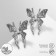 Earrings Metal "Butterflies" Fairytale, Silver Color