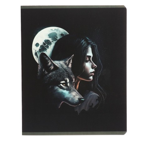 Notebook of 48 sheets in Calligrata Call "Girl with a Wolf", cover coated cardboard, twin-lak, block offset mix-7