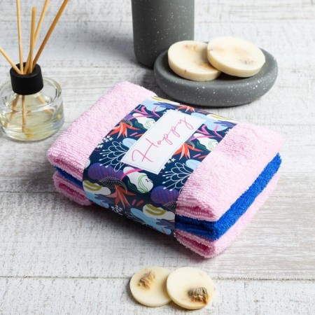 Set of terry towels Happy 30x30 cm - 3 pcs, 100% cotton 340 g/m2