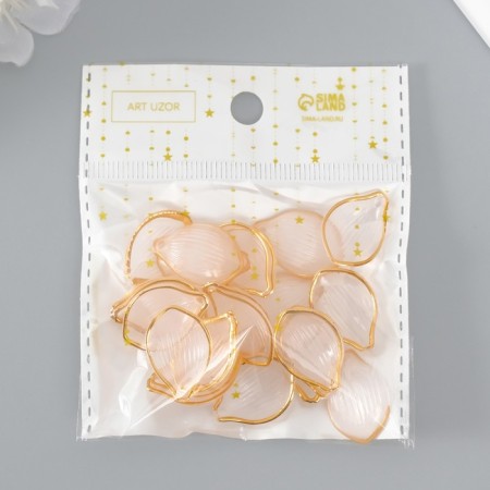 Decor for creativity Plastic "Transparent-gold" Set 25 pcs 2.3x1.6 cm-3