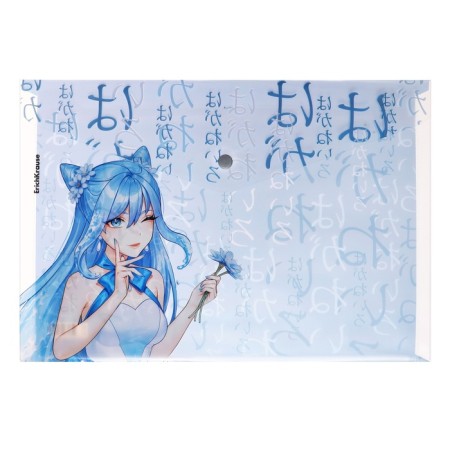 A4 button, 160 μm, Erichkrause "Manga Girls", translucent, glossy, mix-3
