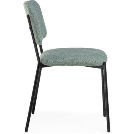 Stol on a metal frame Metal/Buyer fabric, black/olive 48x55x77 cm-3