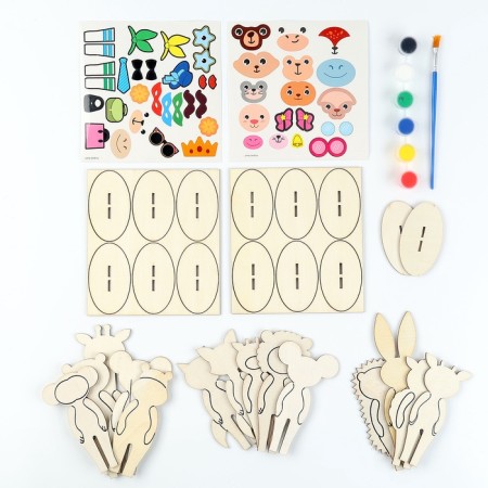 Wood painting "Creative animals"-1