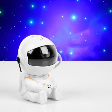Light device "Cosmonaut with a star" 13 cm, glow RGB, remote control, 5 V, white