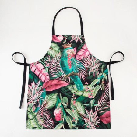 Apron "Ethel" Tropical Parrots 60*70 cm, 100% cotton, sarzha 190 g/m2-1