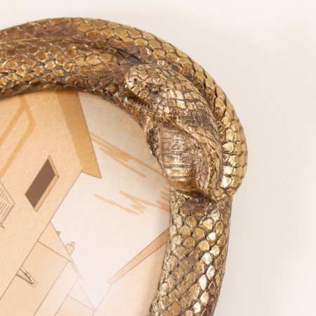 Photo frame Polystone 10x15 cm "snake" gold 12.3x2.5x17.5 cm-2