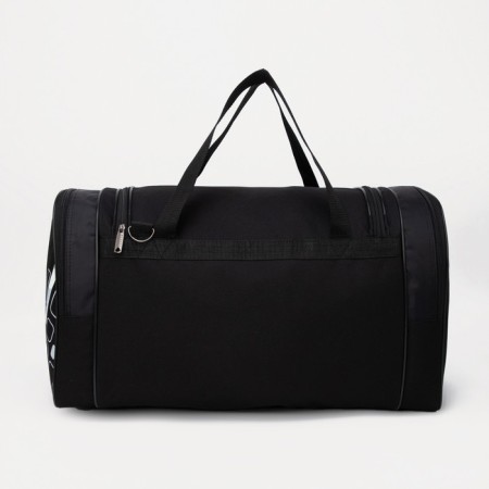 Road bag, 3 parts on zippers, external pocket, long belt, black color-1