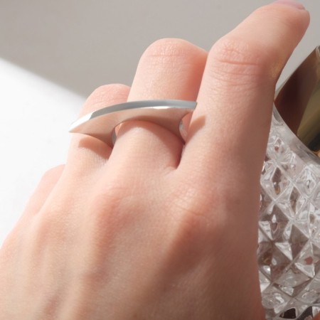 Castet ring, silver color, 18 size-2