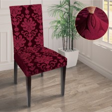Case for chair knitwear jacquard, Bordeaux color, 100% polyester