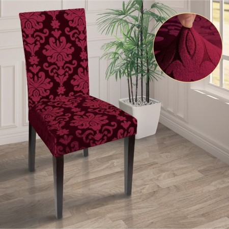 Case for chair knitwear jacquard, Bordeaux color, 100% polyester