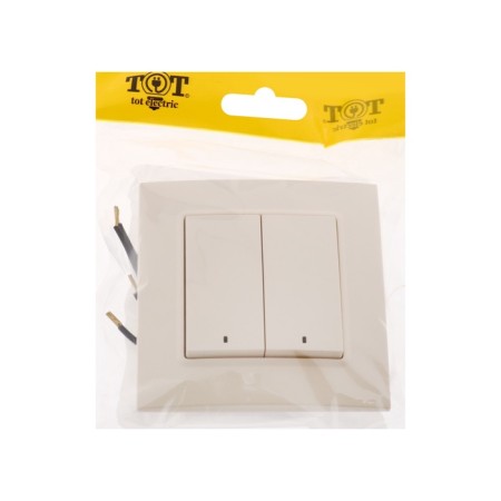 Tot Elegant switch, 10 a, 2 cl., With backlight, hidden, beige-5