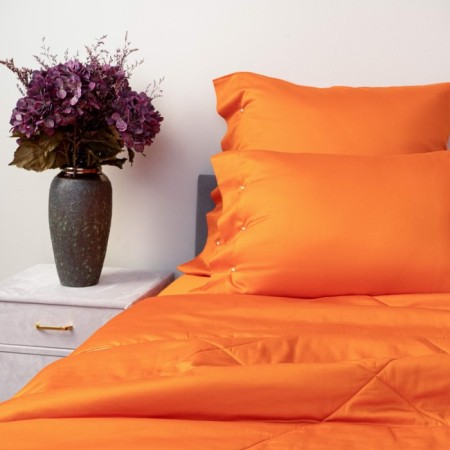 Blanket, size 220x240 cm, orange color