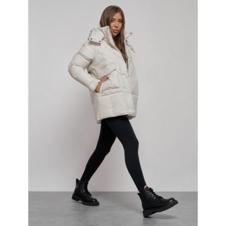 Winter jacket, size 42, beige color-11