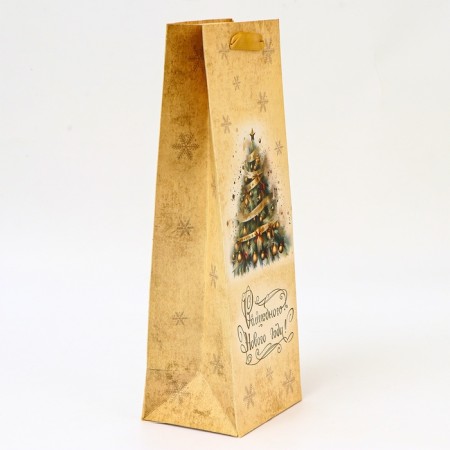 New Year. New Year's gift package for the bottle "Luxurious Christmas tree", 13 x 36 x 10 cm.-1