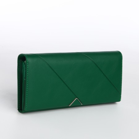 Women's wallet on magnet, green color