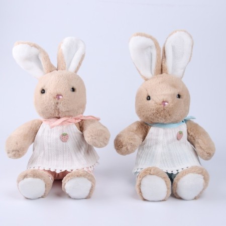 Soft toy "Little Friend", bunny in a dress, color mix-2