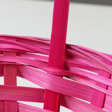 Wicker basket, 20 x 11/35 cm, pink, bamboo-4
