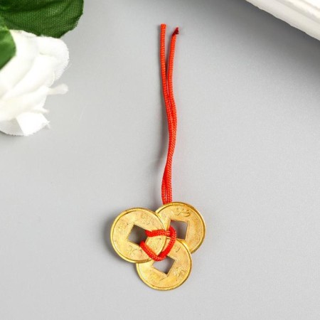 Suspension 3 coins gold d = 1.5 cm