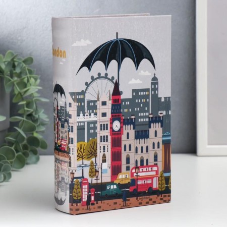 Safe Brush Tree leatherette "London. Rain" 21x13x5 cm