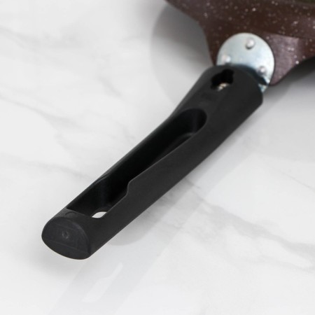 Pancake pan, d = 20 cm, plastic handle, anti -stick coating, coffee marble color-4