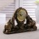 Two elephant watch clock, 30 x 20 x 7 cm, d-6.5 cm, gold