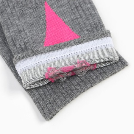 Women's socks, light gray/pink heart, size 25-27-2