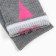 Women's socks, light gray/pink heart, size 25-27