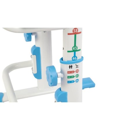Set Polini Kids growing desk-transformer + adjustable stool, white-blue color-4