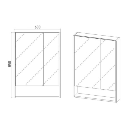 Viant mirror “Malta 60” 600x134x850 mm, right/left, without light-3