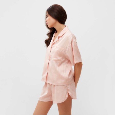 Female pajamas (shirt and shorts) KAFTAN SILK, size 40-42, pink-3