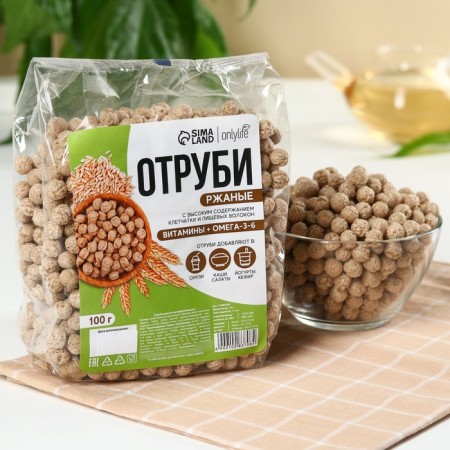 Bran is rye, without sugar, 100 g.