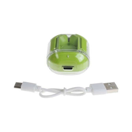Wireless headphones Air31, TWS, vacuum, BT 5.0, 45/230 mAh, transparent, green-6