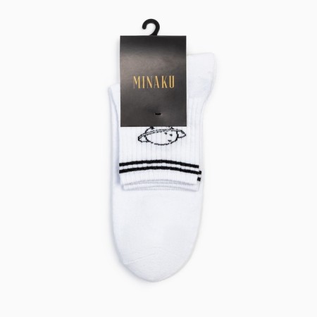 Minaku socks "Planet", white color, size 36-37 (23 cm)-2