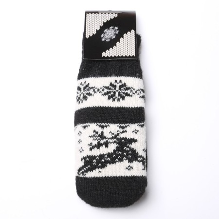 Women's mittens, black/white color, size 20-22-3
