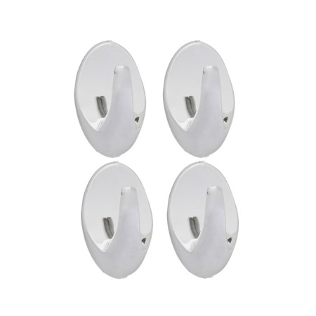 Self -adhesive hooks Axentia 4 pcs, chrome plastic oval, 2.5x4x2 cm-1