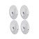 Self -adhesive hooks Axentia 4 pcs, chrome plastic oval, 2.5x4x2 cm