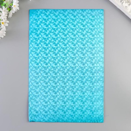 Foamiran metallized "Blue flash" 2 mm format A4 set of 5 sheets-1