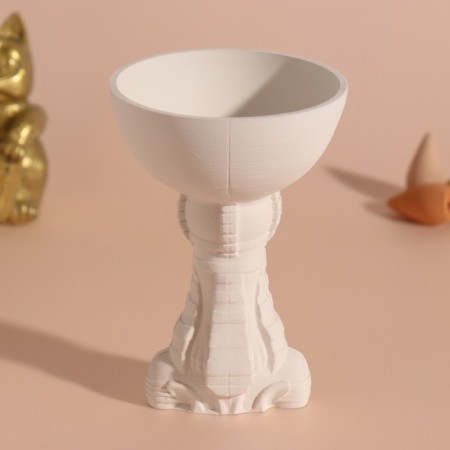 Stand for incense "Egyptian" height 10cm, diameter 7cm white-3