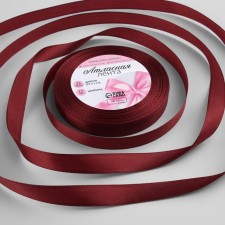 Satin tape, 12 mm × 23 ± 1 m, wine vene