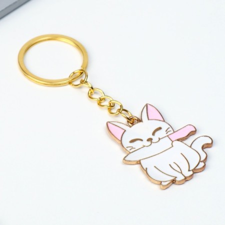 A keychain for children's, metal "cat", 3.6 x 4 cm-2