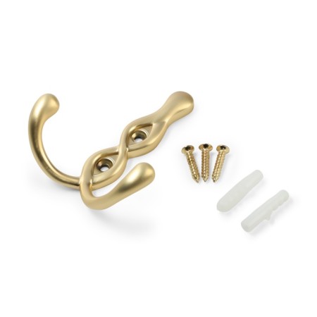 Furniture hook Cappio pigtail, two -rod, satin gold color-4
