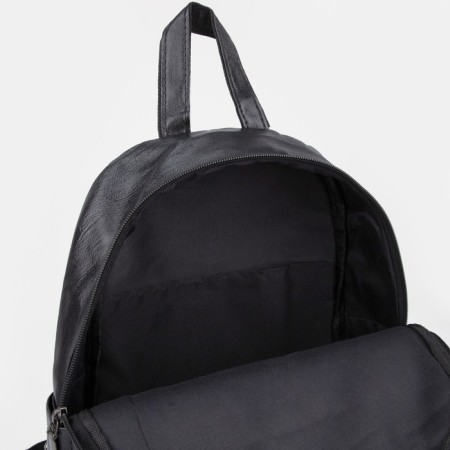 Women's backpack made of artificial leather with lightning, black color-3