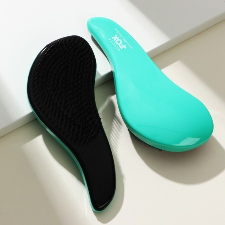 Massage comb a wave, turquoise color, Beauty Fox-4