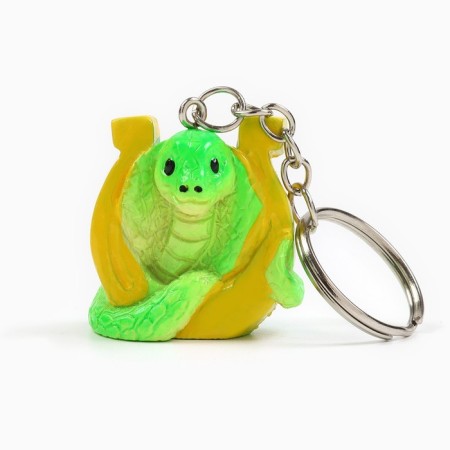 New Year's keychain for keys, voluminous "New Year: Snake with a hill" 3.2 x 8.5 cm-1