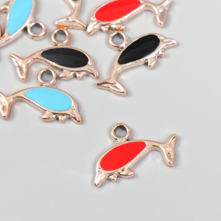Decor for creativity plastic for metal "dolphin" gold mix set 10 pcs 2.7x0.3x1.6 cm-1