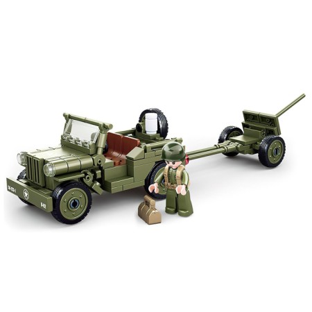 Designer "Army. Jeep with a gun ", 143 details, in a package