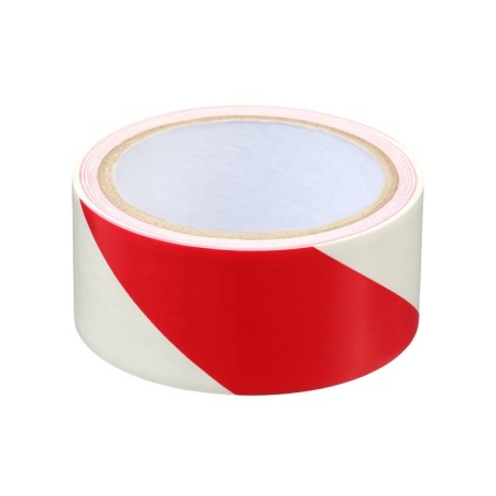 The tape is marking, signaling, adhesive, red - white, 18 m x 4.5 cm