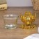 Glass 1 candle "Pattern", golden color
