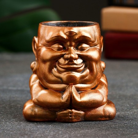 Figure Kashpo "Buddha" bronze, 8x8x7cm-1