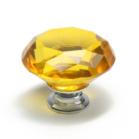 Handle button Cappio, color Gold "Diamond", glass, d = 40 mm